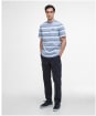 Men's Barbour International Bruce Striped T-Shirt - Cool Blue