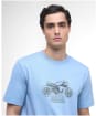 Men's Barbour International Topher Motorbike T-Shirt - Cool Blue