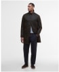 Men’s Barbour Waxed Mac - DARK BROWN/MIDNI