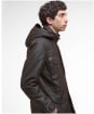 Men's Barbour Winter Sapper Waxed Jacket - DARK BROWN/MIDNI