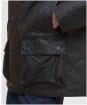 Men's Barbour Modern Beaufort Waxed Jacket - DARK BROWN/MIDNI
