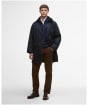 Men's Barbour Country Waxed Mac Jacket - Navy