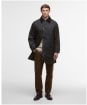 Men's Barbour Country Waxed Mac Jacket - Olive