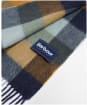 Barbour Large Tattersall Lambswool Scarf - Forest / Bronze Brown