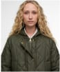 Women's Barbour Braidley Quilted Jacket - Olive / Ancient Tartan