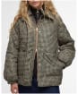 Women's Barbour Laoise Check Quilted Jacket - Sage Houndstooth / Sand Dune