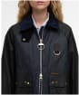 Women's Barbour Kearton Waxed Jacket - Royal Navy / Black / Dress Tartan