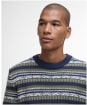 Men's Barbour Topcliffe Fairisle Crew Neck Sweater - Navy