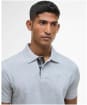 Men's Barbour Tartan Pique Polo Shirt - Light Grey Marl / Onyx Tartan