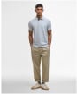 Men's Barbour Tartan Pique Polo Shirt - Light Grey Marl / Onyx Tartan