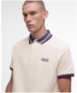 Men's Barbour International Francis Short Sleeve Pique Polo Shirt - Calico White