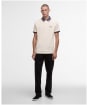 Men's Barbour International Francis Short Sleeve Pique Polo Shirt - Calico White