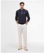 Men's Barbour International Marshall Long Sleeve Zipped Polo Shirt - Navy