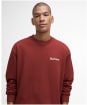 Men's Barbour Firbank Relaxed Crew Neck Sweatshirt - Fired Brick