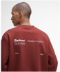 Men's Barbour Firbank Relaxed Crew Neck Sweatshirt - Fired Brick