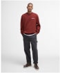 Men's Barbour Firbank Relaxed Crew Neck Sweatshirt - Fired Brick