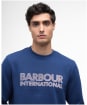 Men's Barbour International Essential Graphic Crew Sweatshirt - Insignia Blue