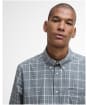 Men's Barbour Bramham Checked Long Sleeved Tailored Shirt - Grey Marl