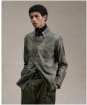 Men's Barbour Heaney Checked Long Sleeved Tailored Shirt - Olive