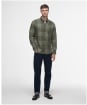 Men's Barbour Heaney Checked Long Sleeved Tailored Shirt - Olive