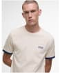 Men's Barbour International Deep Cuff Evan Tipped T-Shirt - Calico White