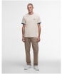 Men's Barbour International Deep Cuff Evan Tipped T-Shirt - Calico White