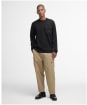 Men's Barbour Leazes Long Sleeve Relaxed T-Shirt - Black