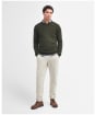 Men's Barbour Essential Lambswool Crew Neck Sweater - Seaweed