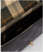 Women's Barbour Rosa Deboss Leather Crossbody Bag - Black Deboss Tartan