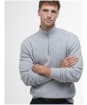 Men's Barbour Pique Interlock Half Zip Sweatshirt - Grey Marl