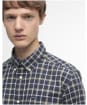 Men's Barbour Bramham Checked Long Sleeved Tailored Shirt - Navy