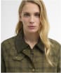 Women's Barbour Tartan Cropped Beadnell Casual Jacket - Dusky Green Tartan