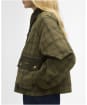Women's Barbour Tartan Cropped Beadnell Casual Jacket - Dusky Green Tartan