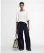 Women's Barbour Verona Knitted Jumper - Cloud / Dark Navy
