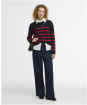 Women's Barbour Fern Knitted Jumper - Navy / Poppy Red