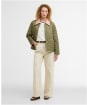 Women's Barbour Icons Cropped Liddesdale Quilted Jacket - Bleached Olive / Ancient / Gardenia