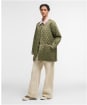 Women's Barbour Icons Modern Liddesdale Quilted Jacket - Bleached Olive / Ancient / Gardenia