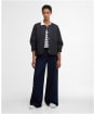 Women's Barbour Cashel Collarless Quilted Jacket - Dark Navy / Dress Navy Tartan