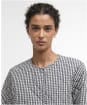 Women's Barbour Cashel Check Collarless Quilted Jacket - Navy Gingham / Dark Navy