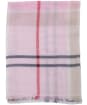 Women's Barbour Abigail Lightweight Cotton Linen Blend Tartan Scarf - Cherry Blossom