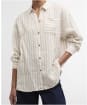 Women's Barbour Annie Long Sleeve Linen Shirt - Light Sand Stripe