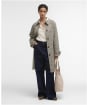 Women's Barbour Maia Check Showerproof Trench - Olive Prince Of Wales Check