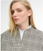 Women's Barbour Leyburn Check Showerproof Bomber Jacket - Olive Prince Of Wales Check