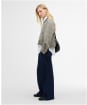 Women's Barbour Leyburn Check Showerproof Bomber Jacket - Olive Prince Of Wales Check