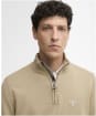 Men's Barbour Lingwood Compact Cotton Half Zip Sweater - Washed Stone