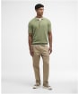 Men's Barbour Muston Linen Blend Knitted Polo Shirt - Laurel Green