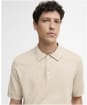 Men's Barbour Muston Linen Blend Knitted Polo Shirt - Washed Stone