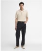 Men's Barbour Muston Linen Blend Knitted Polo Shirt - Washed Stone