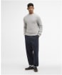 Men's Barbour Essential Honeycomb Crew Neck Sweater - Grey Marl