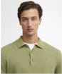 Men's Barbour Pima Cotton Knitted Polo Shirt - Laurel Green